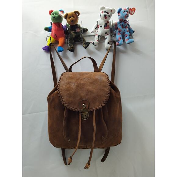 Patricia Nash Casape Burnished Cognac Suede Drawstring Backpack - MSRP $199 main image 6